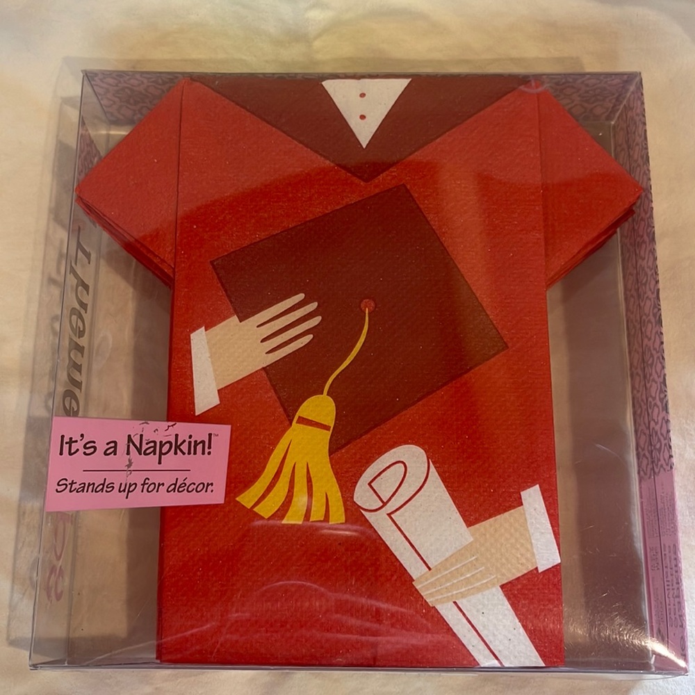 Cap and gown graduation party napkins